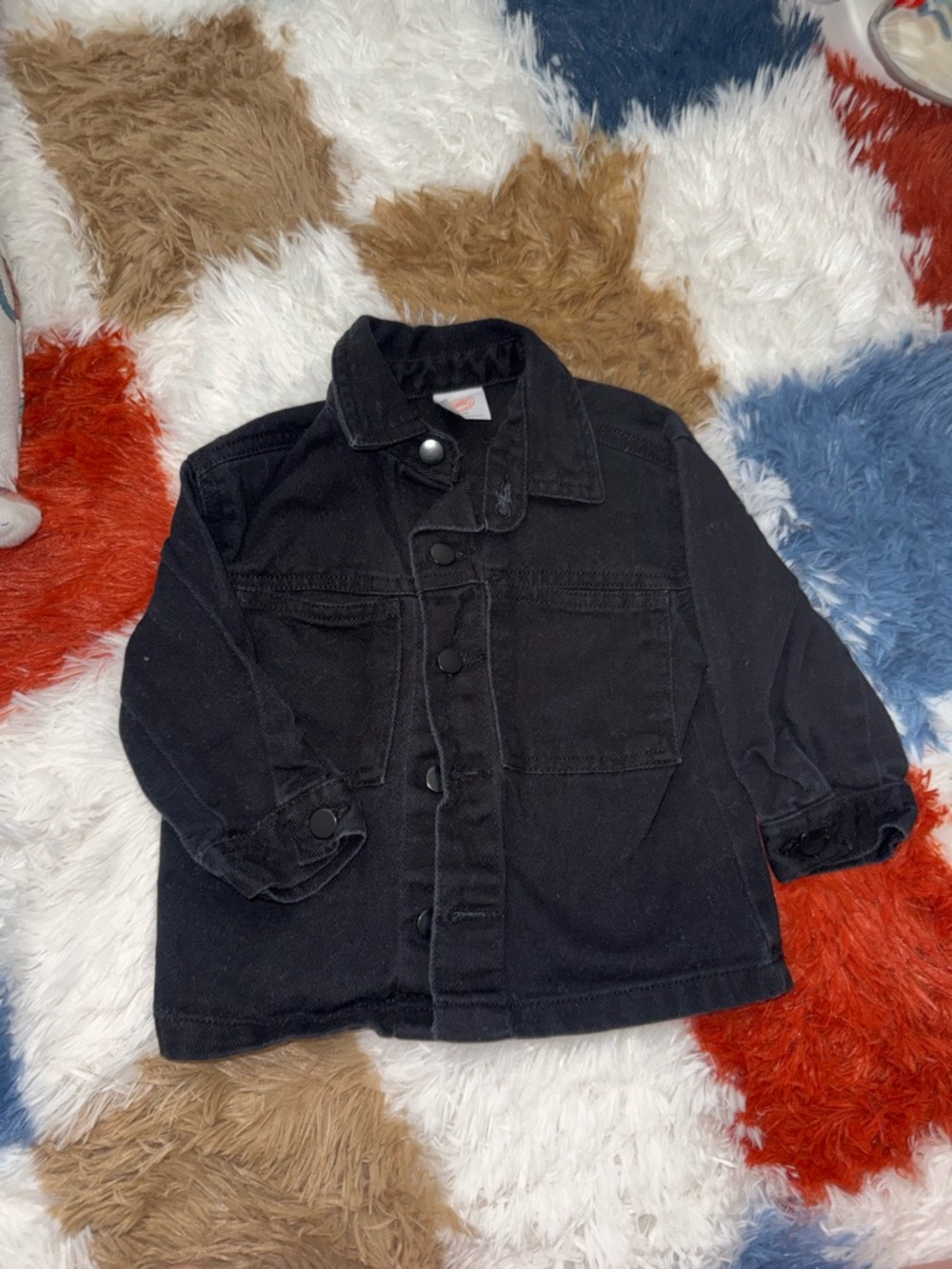 Baby Children's Black Denim Jacket - Casual Button-Up
